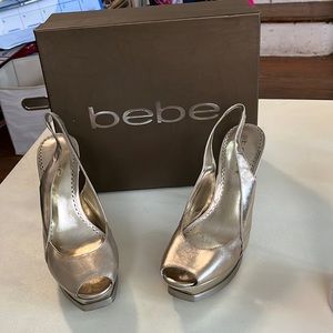 Gold Bebe heels size 8